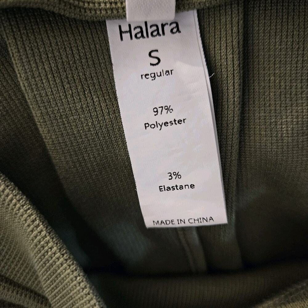 HALARA Flex Adjustable Straps Draped Overall Jumpsuit Olive Pockets Size Small - Picture 8 of 8